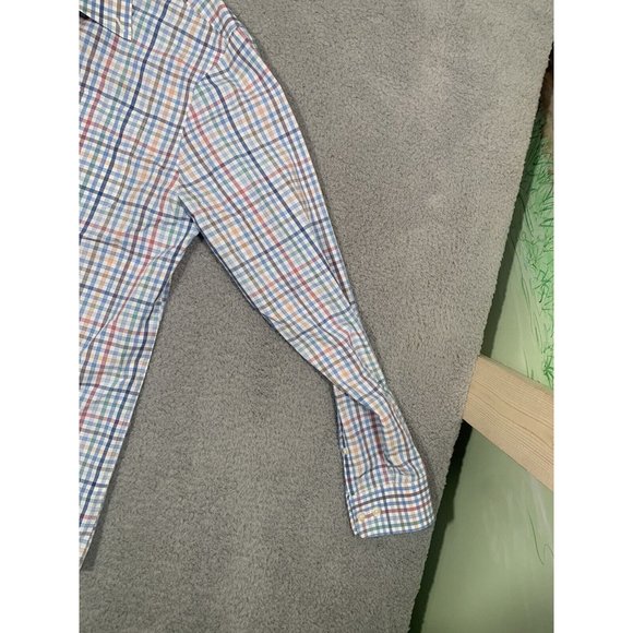 Johnnie O Men's Plaid Button Down Collared Cotton Shirt Medium Santa Monica - Picture 8 of 13